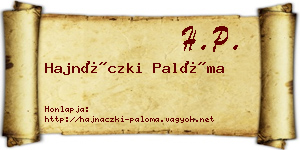 Hajnáczki Palóma névjegykártya